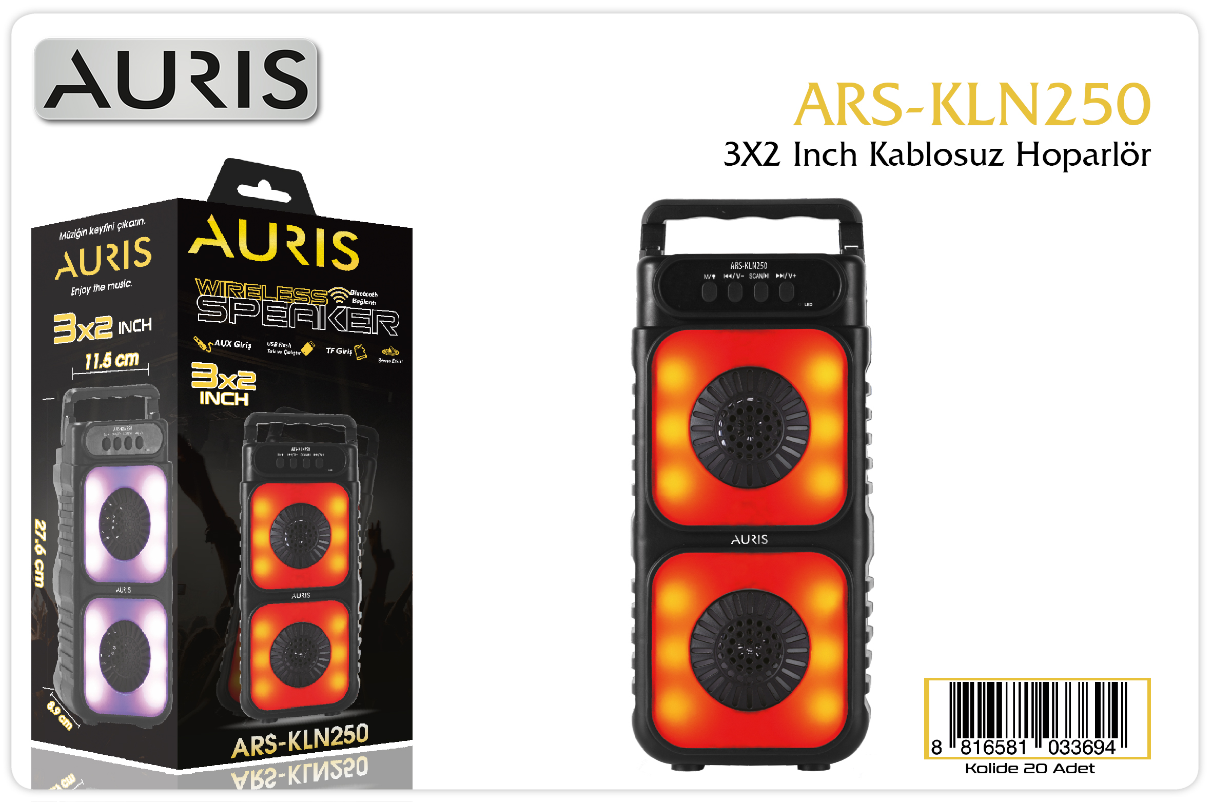 KLN250 Speaker 2X3 inç