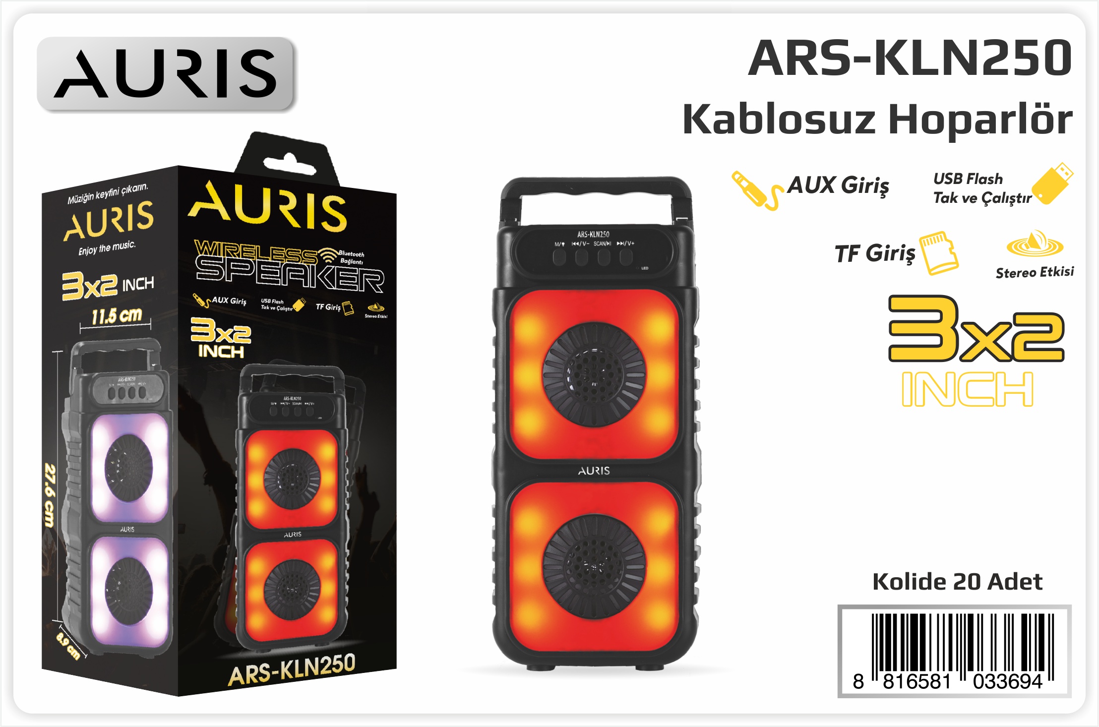 KLN250 Speaker 2X3 inç