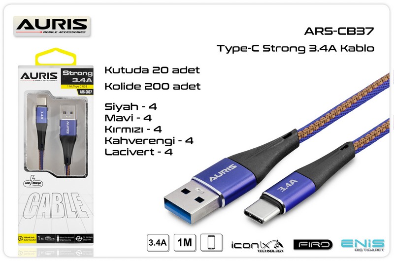 ARS-CB37 Type-C Kablo Strong