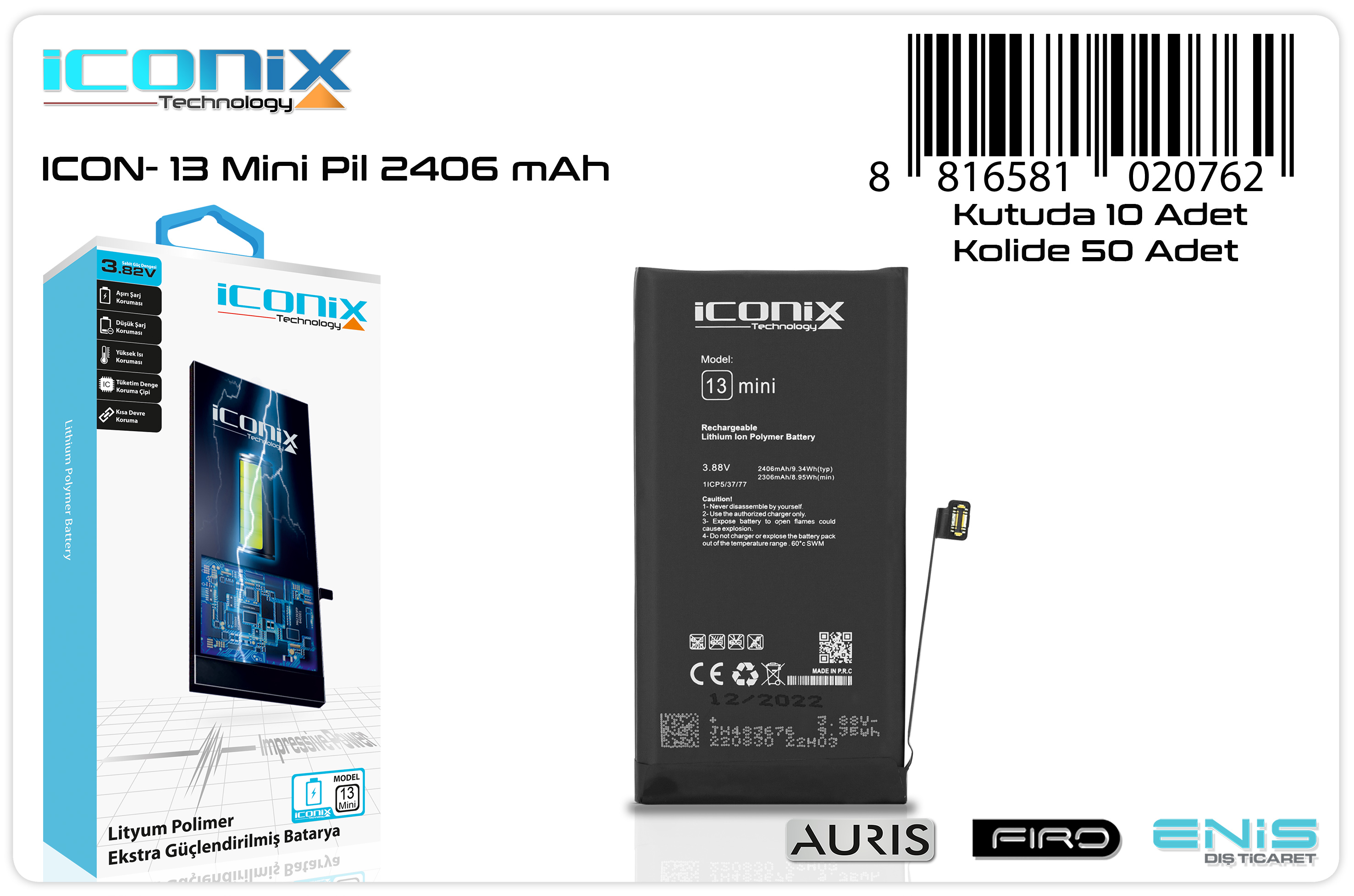 İCON-13 MİNİ PİL 2406 mAh