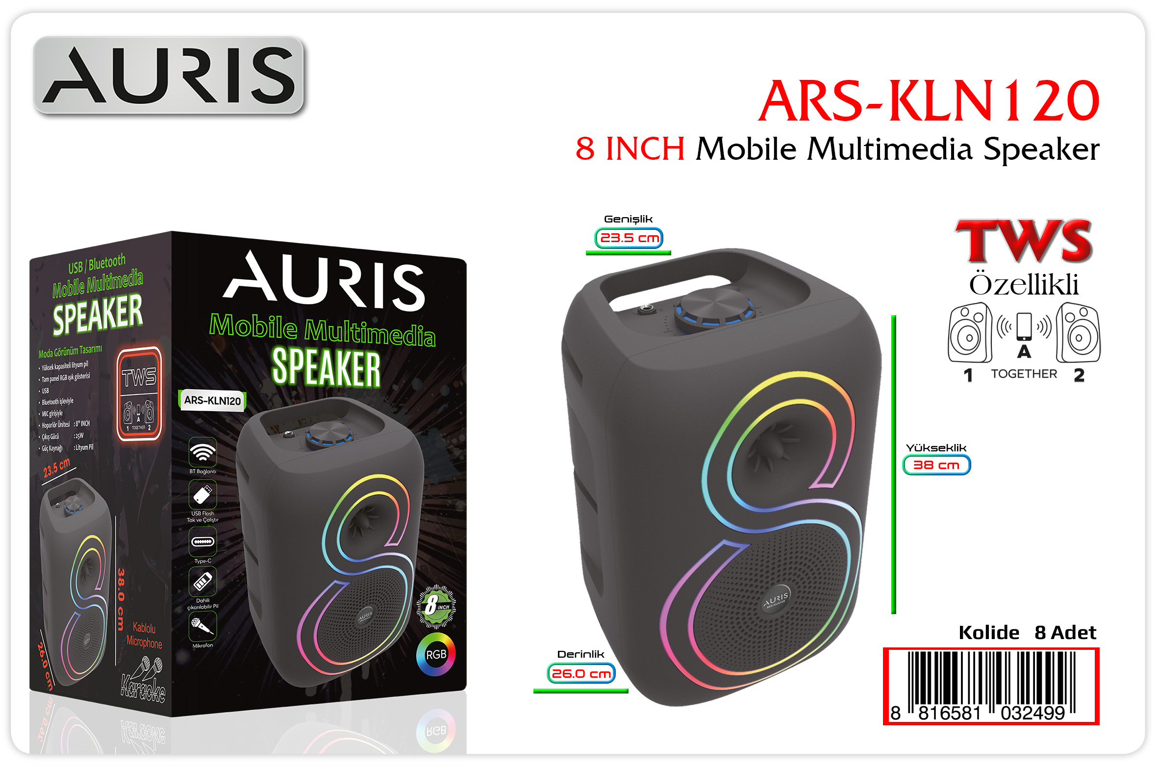 KLN120 Speaker 8 inç