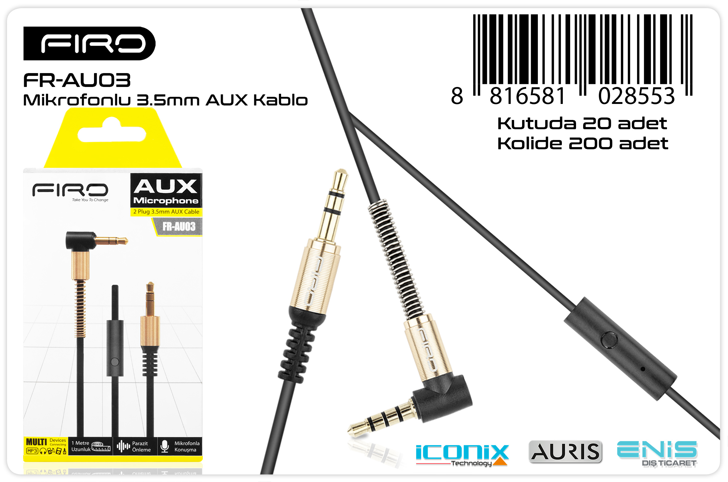 FR-AU03/AUX Mikrofonlu