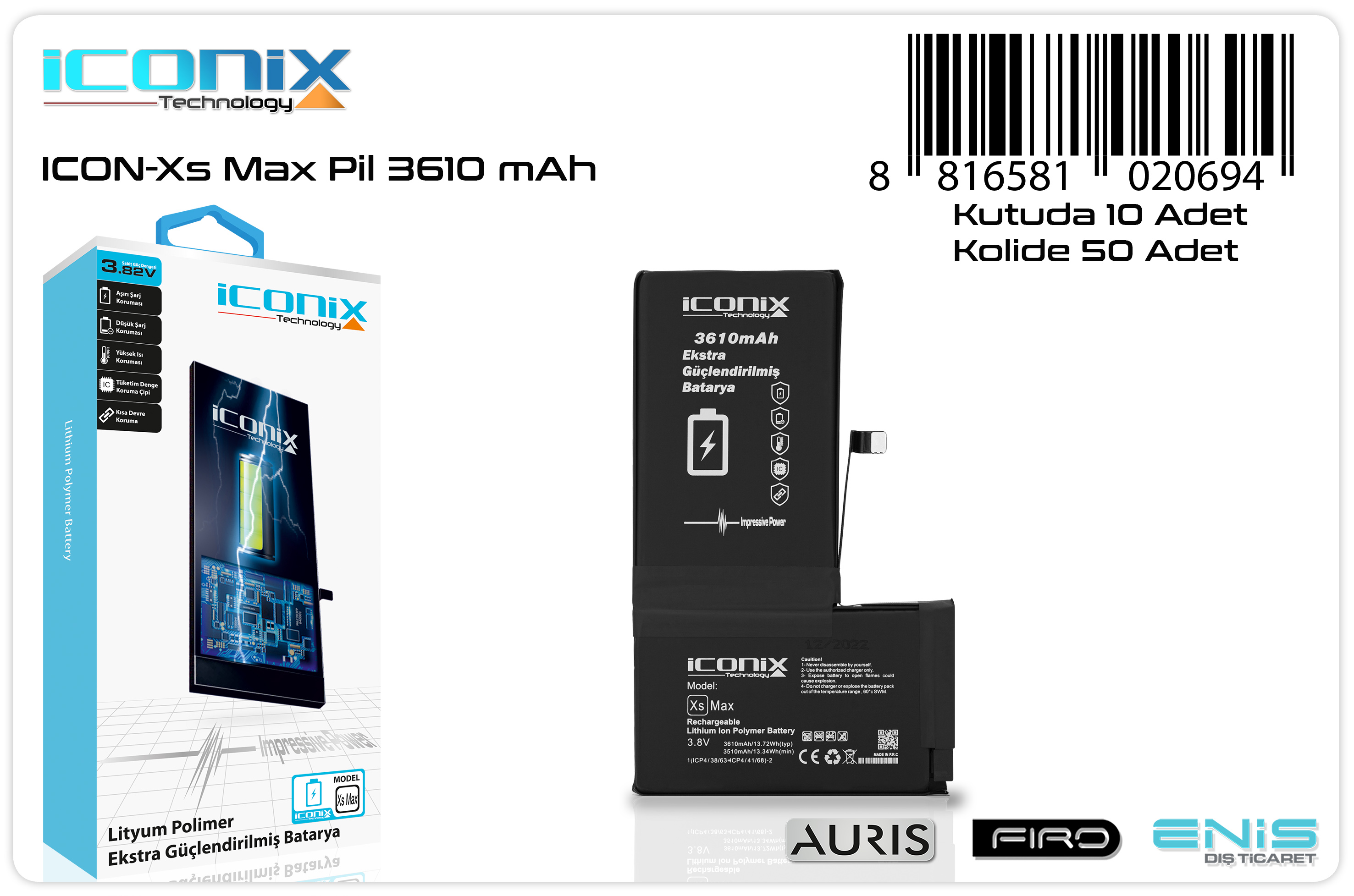 İCON-XS MAX PİL 3610 mAh
