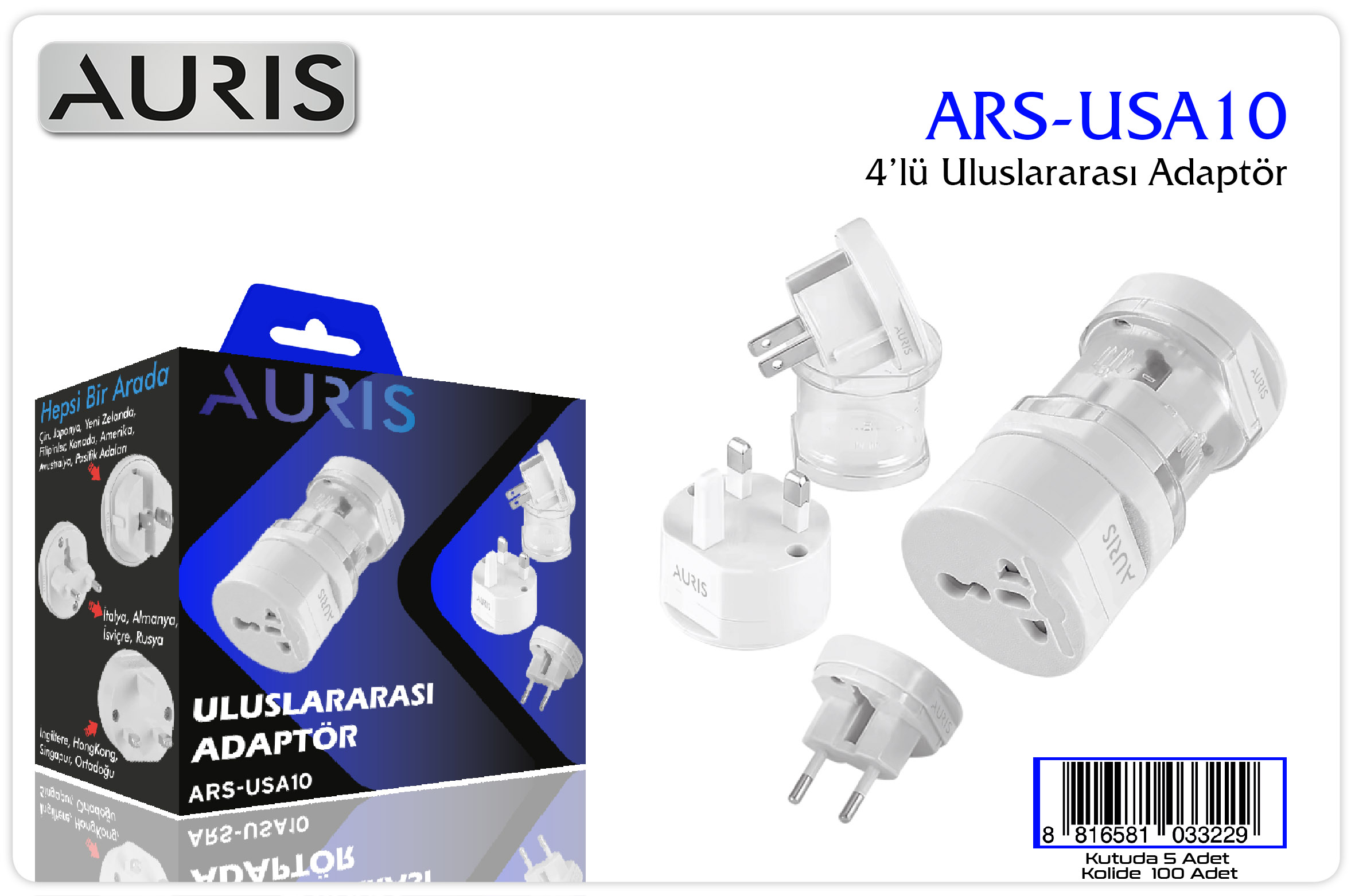 USA10 ULUSLARARASI ADAPTÖR