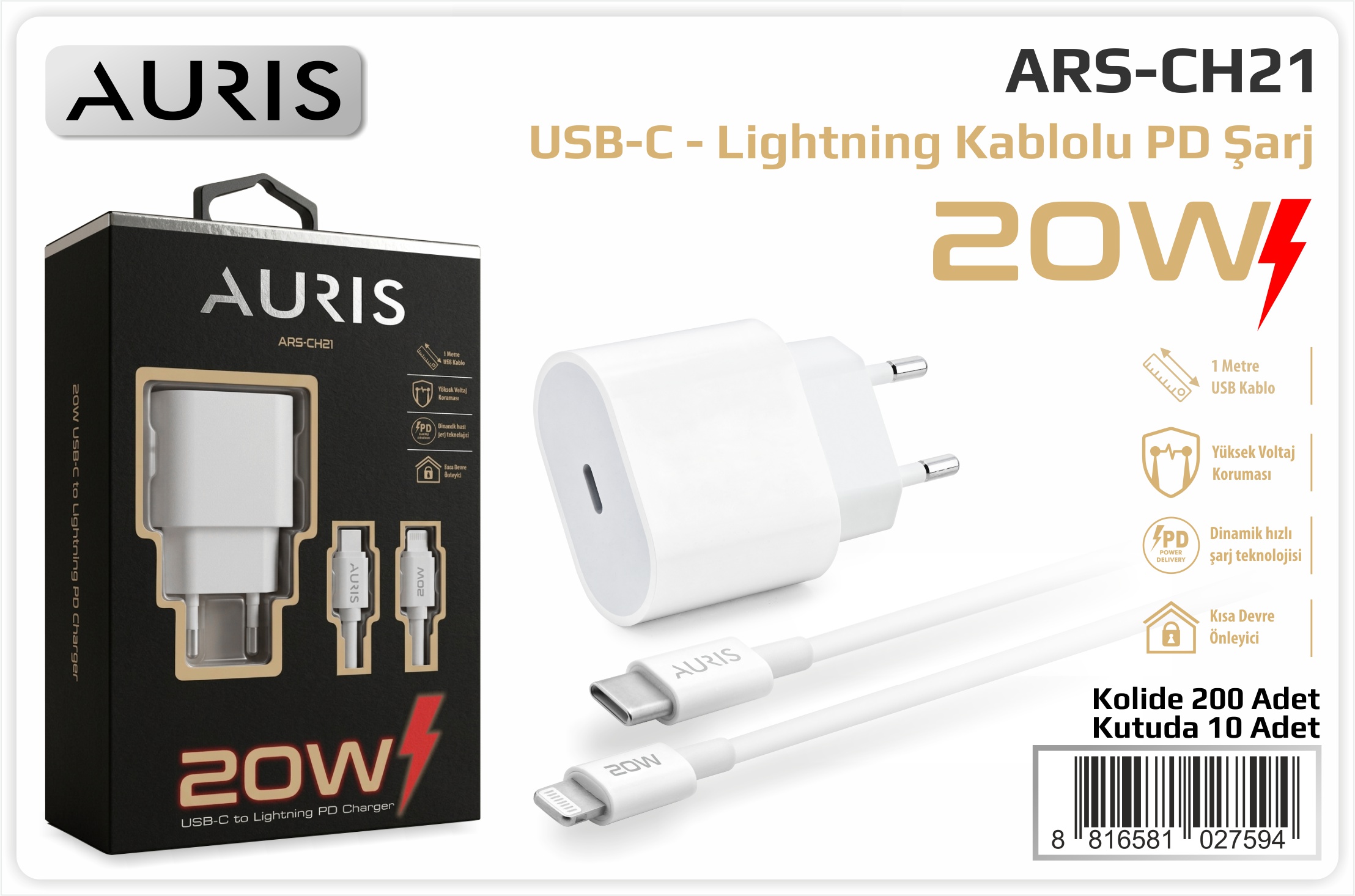 CH21 20W Set Usb-C Lightning 