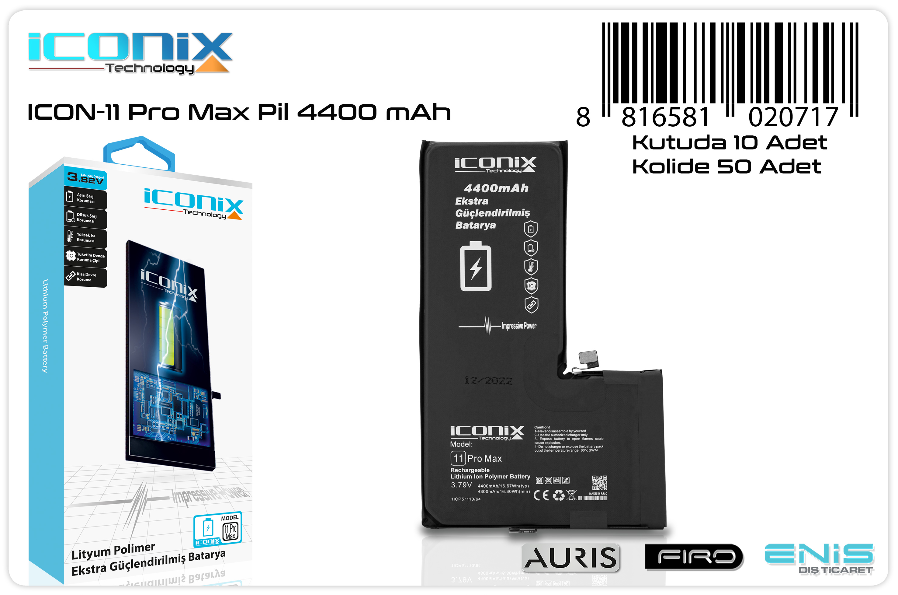 İCON-11 PRO MAX PİL 4400 mAh