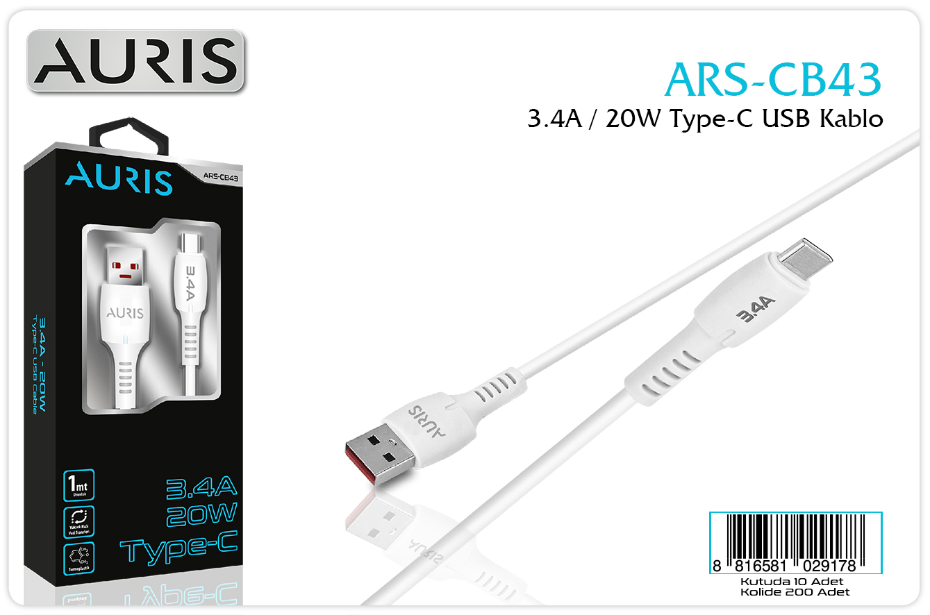 CB43 3.4A Type-C Kablo