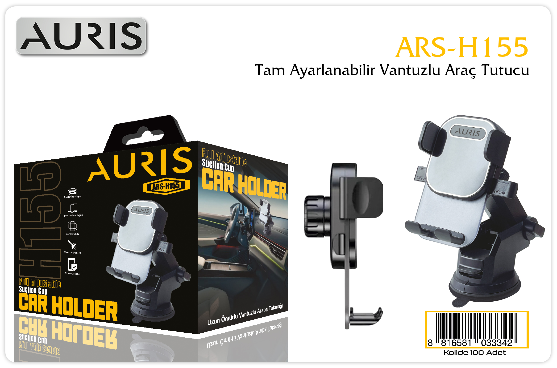 H155 Araç İçi Tel.Tutucu