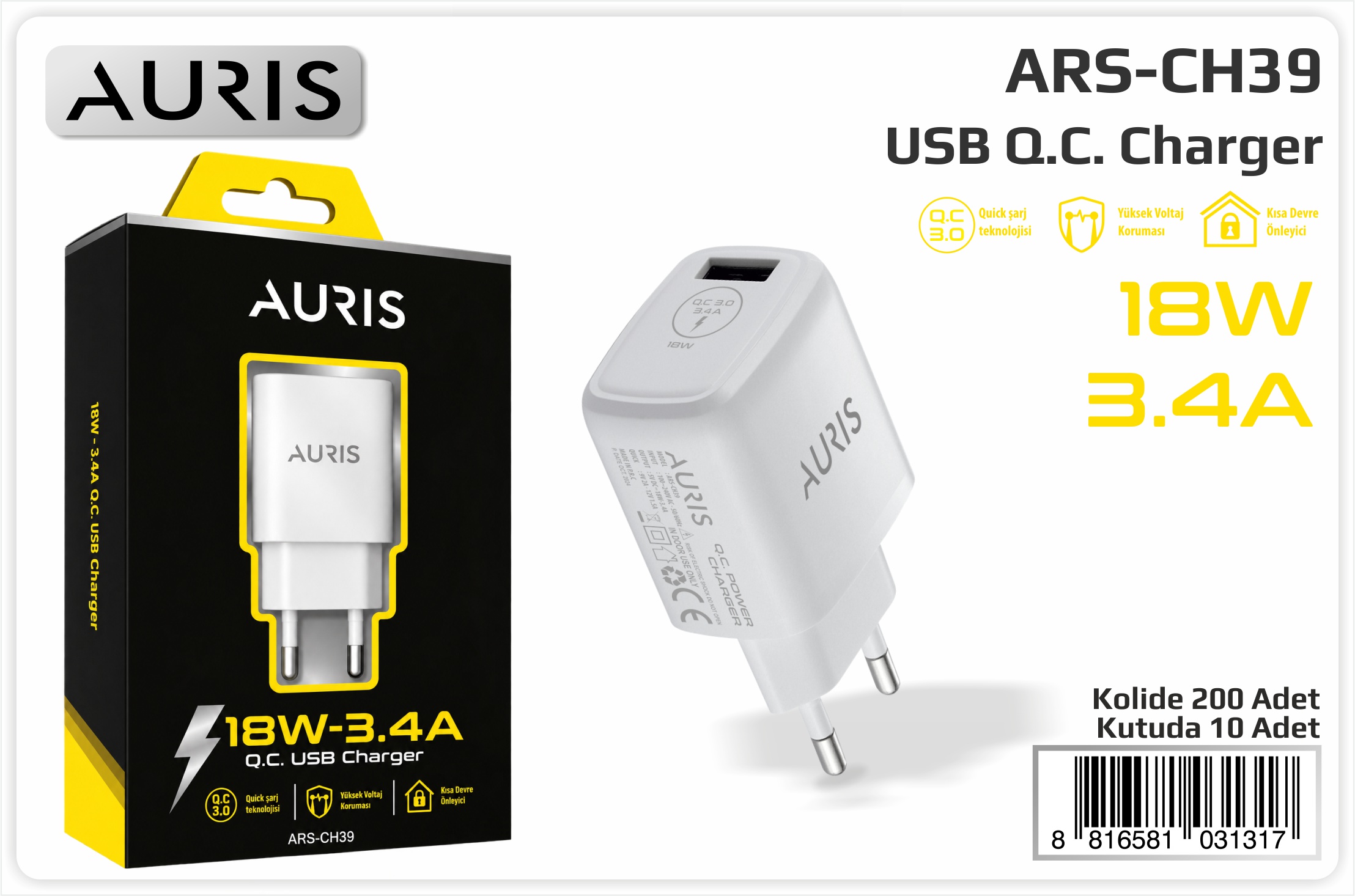 CH39 18W Başlık Usb Fast 