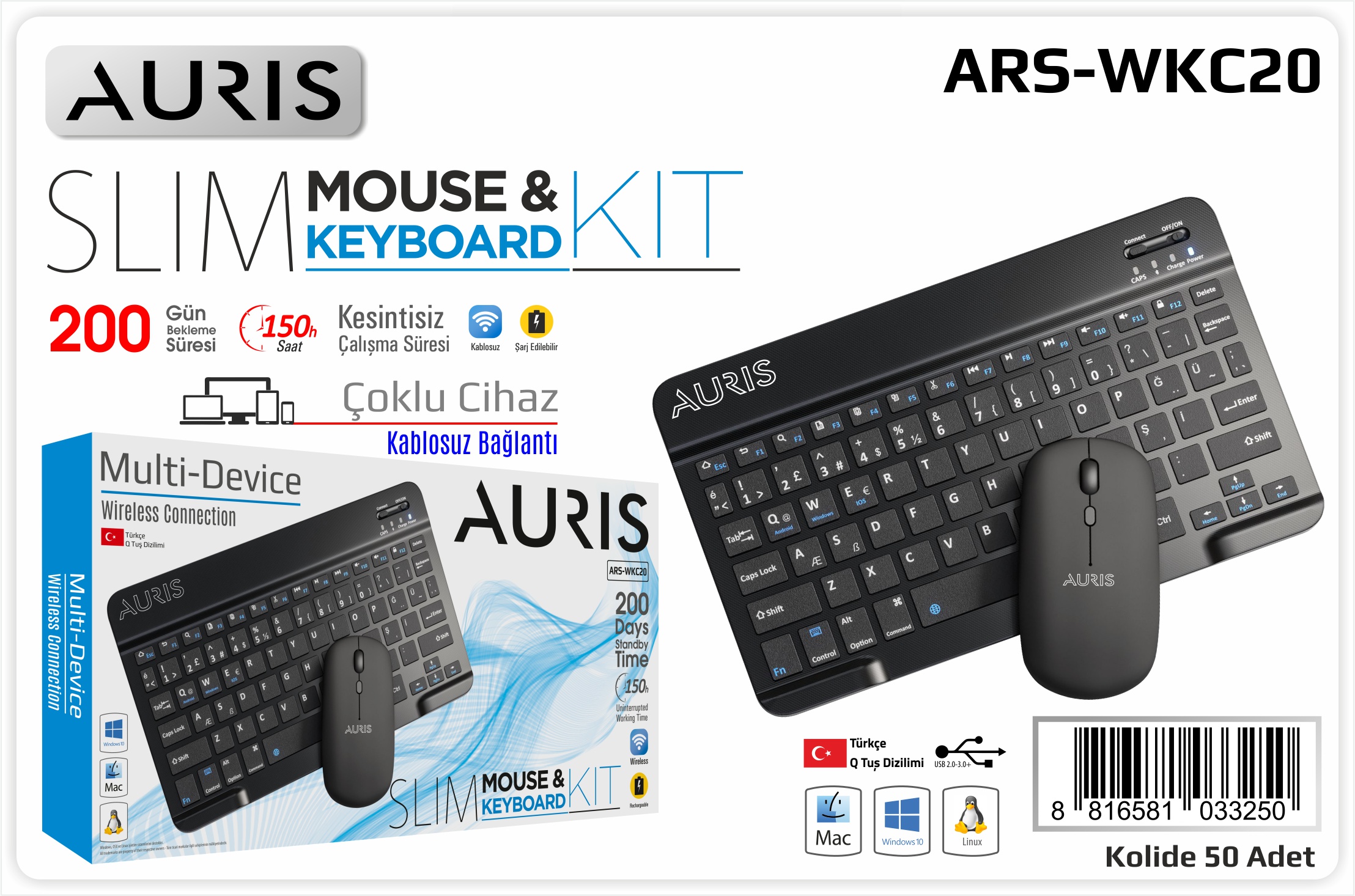 WKC20 Wireless Mini Set Klavye