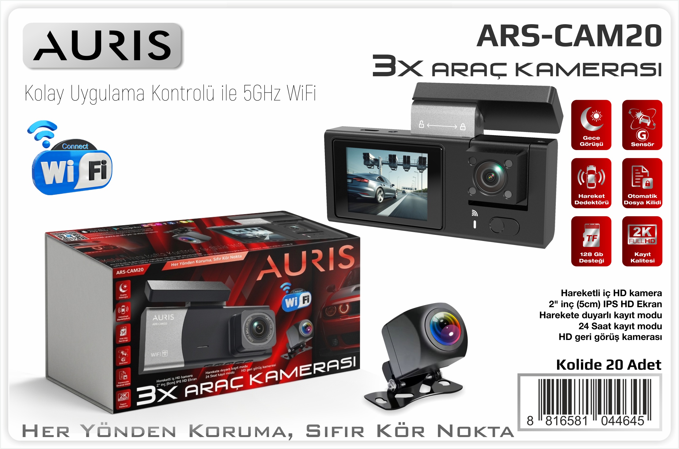 CAM20 3XAraç Kamera-2K-Wİ-Fİ
