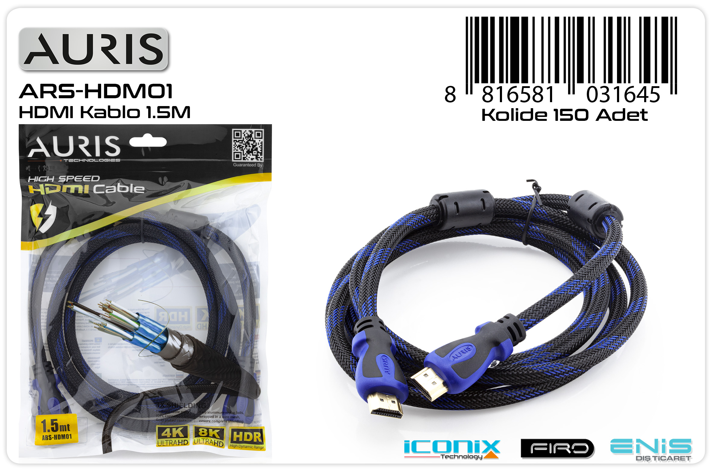 HDM01 HDMİ Kablo 1.5M