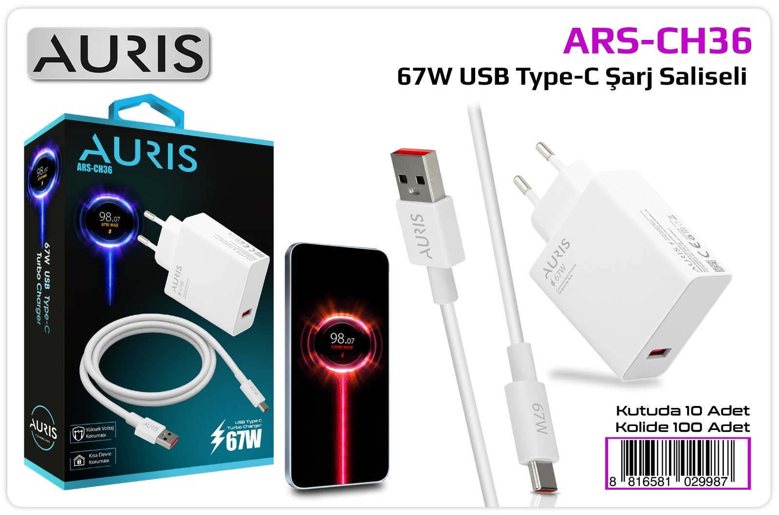 CH36 67W Type-C Saliseli Set