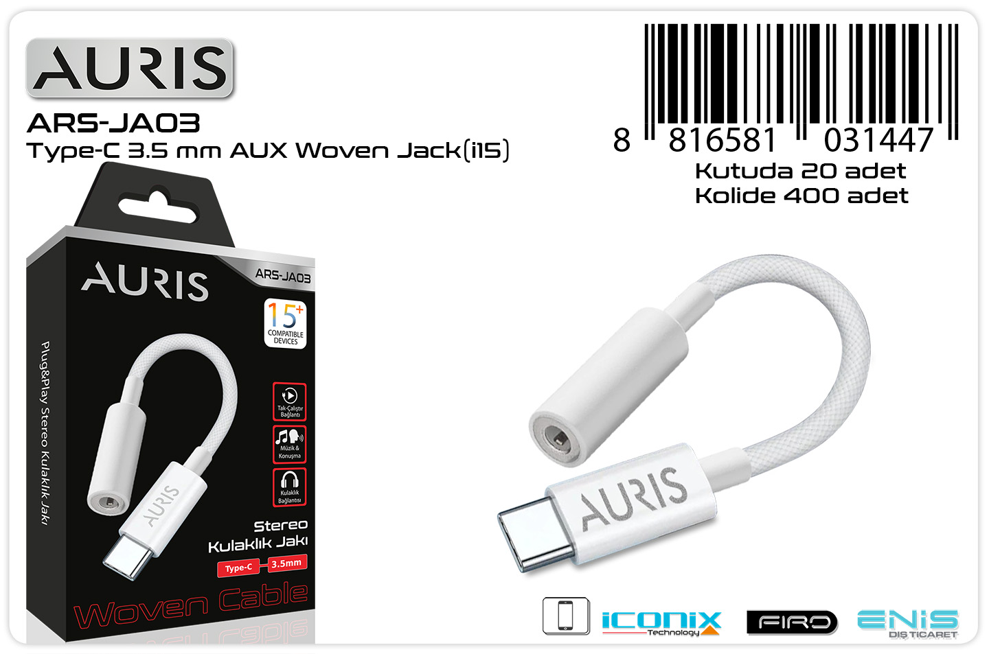 JA03 (İ15) Type-C Jack