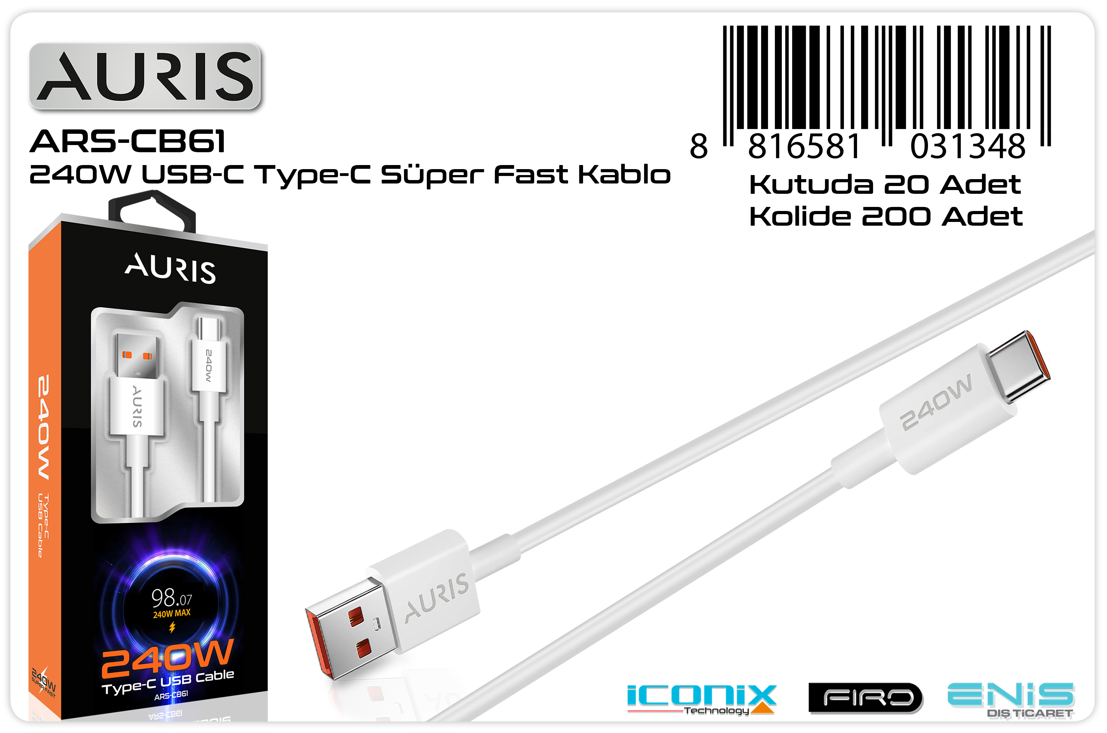 CB61 240W Usb Kablo S.Fast