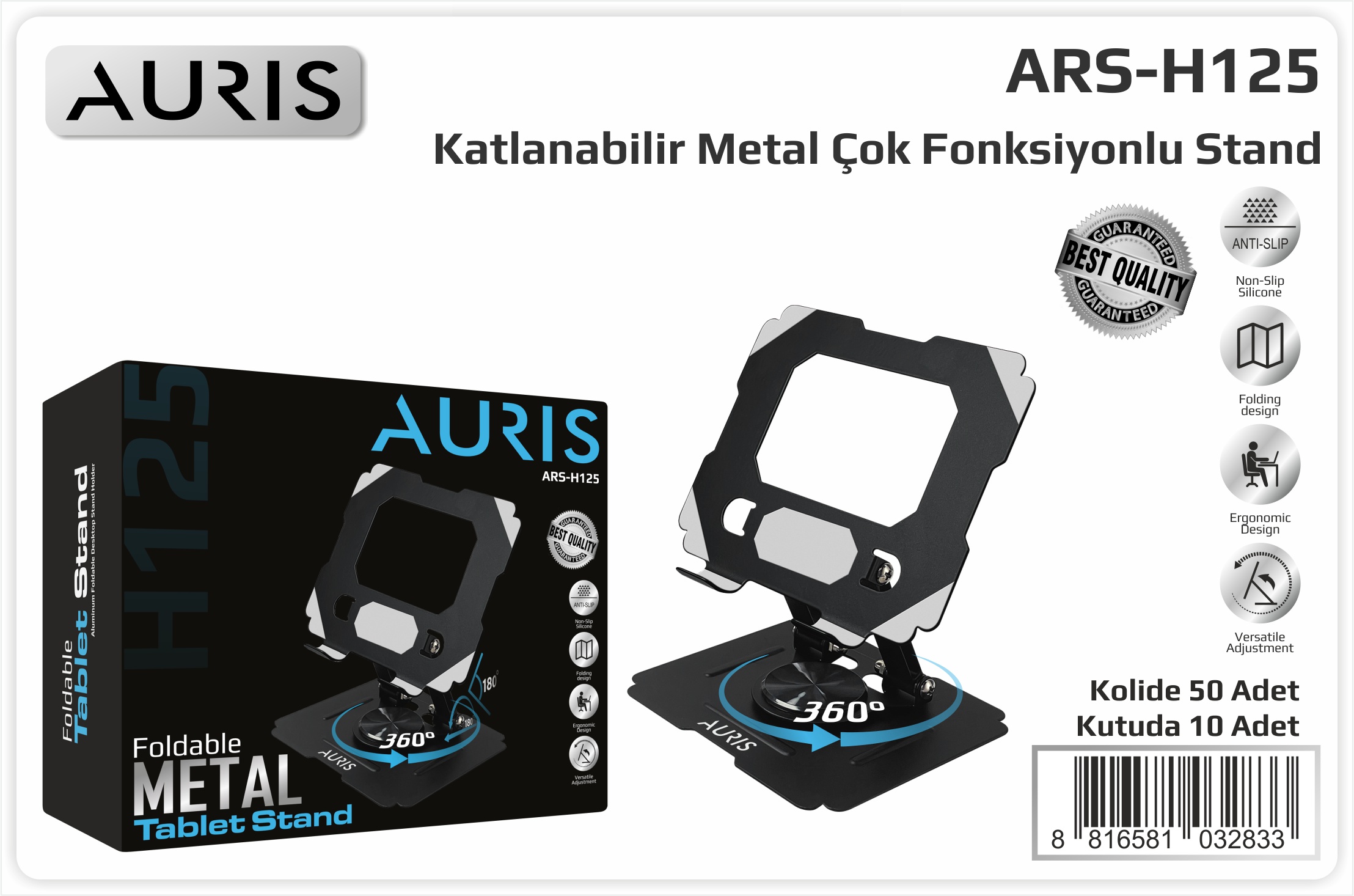 H125 Tablet Tut.Metal Masa Üstü