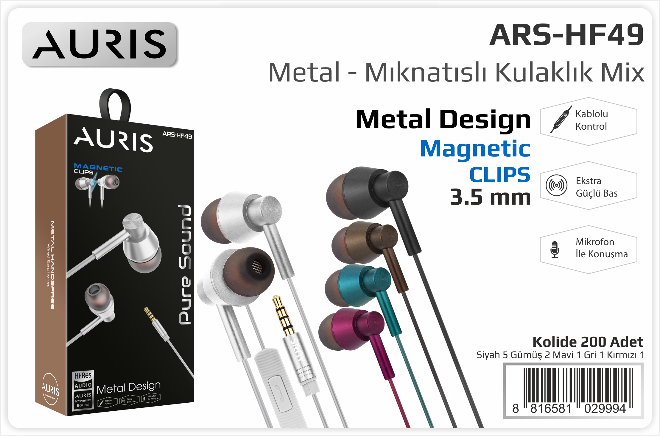 HF49 Metal 3.5mm Kulaklık
