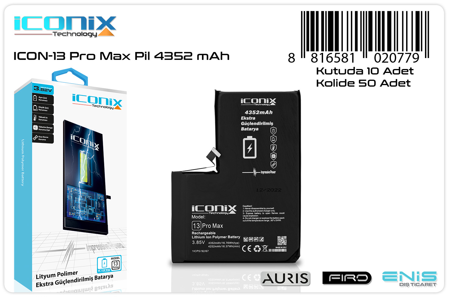 İCON-13 PRO MAX PİL 4352 mAh