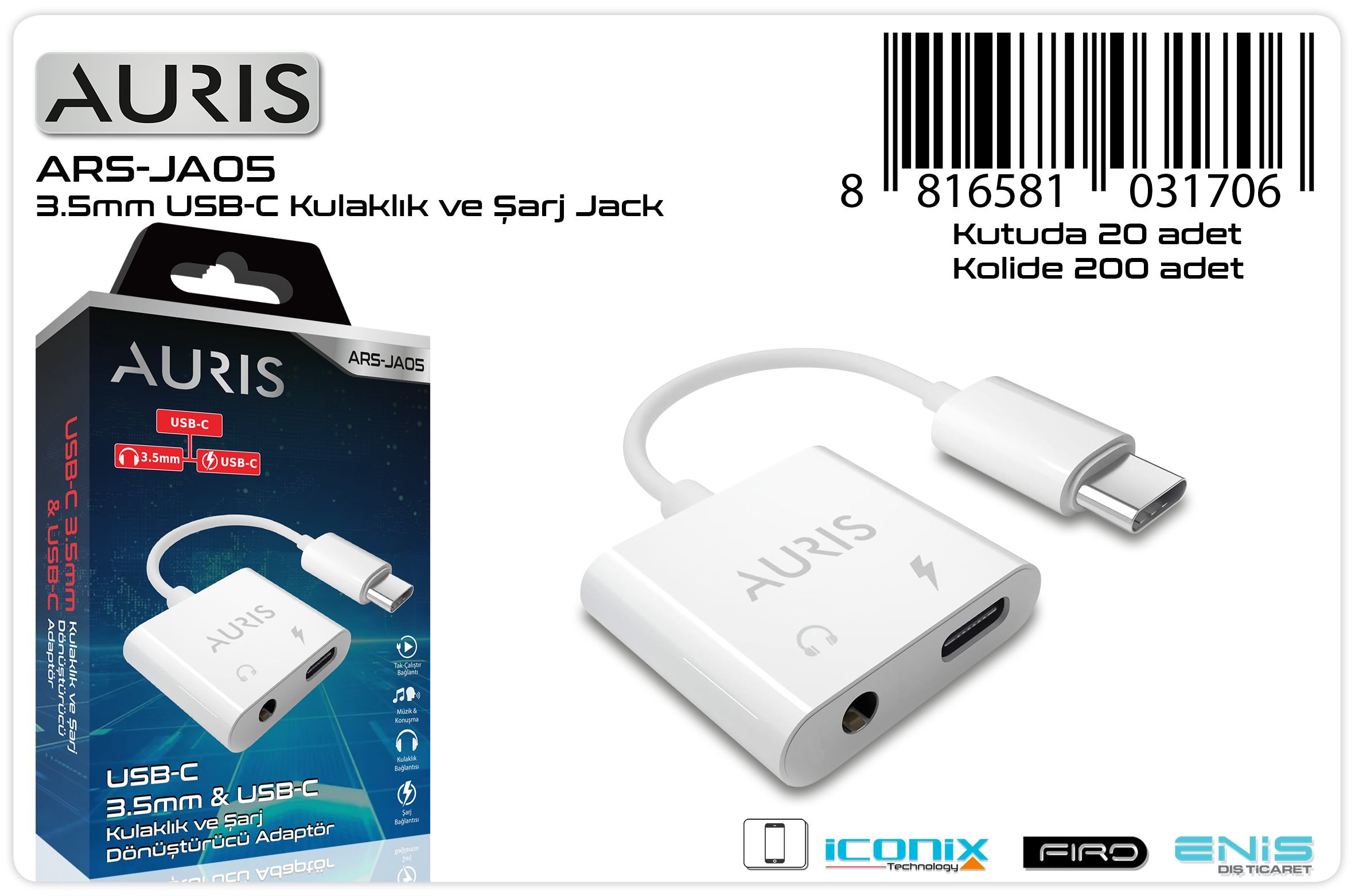 JA05 Usb-C&3.5mm Type-C Jack