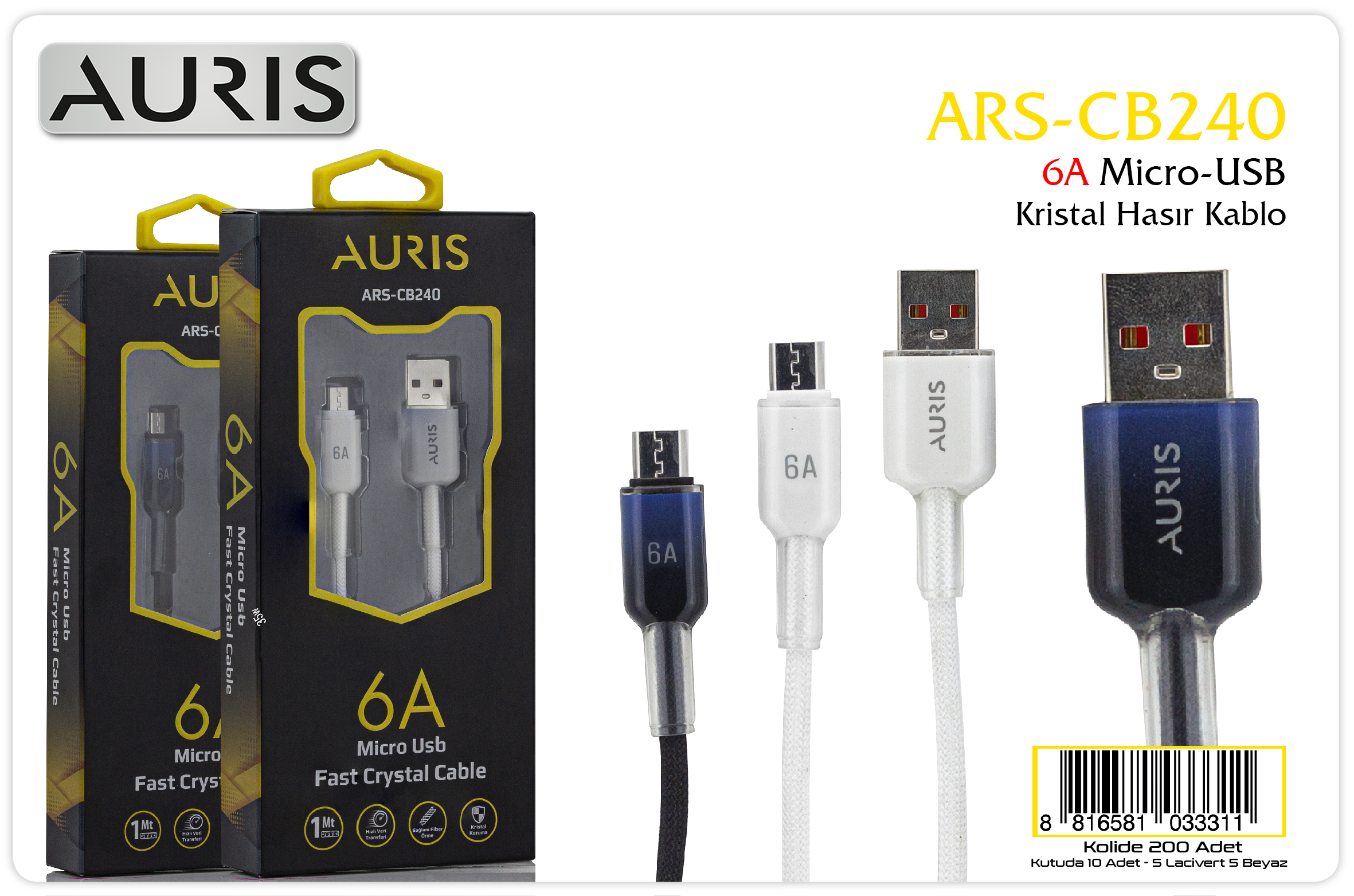 CB240 6A Micro Kristal Hasır Kablo
