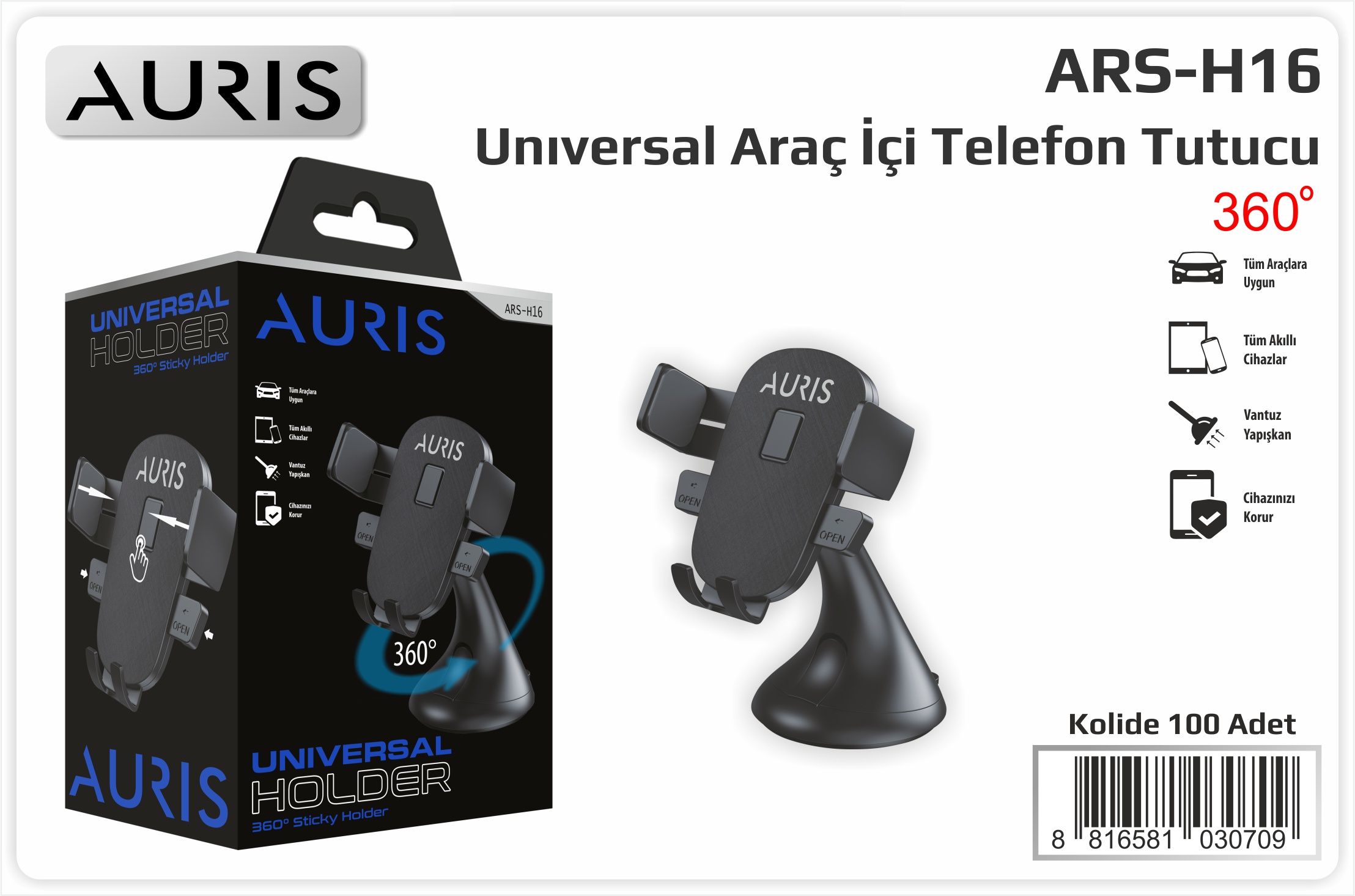 H16 Araç İçi Tel.Tutucu