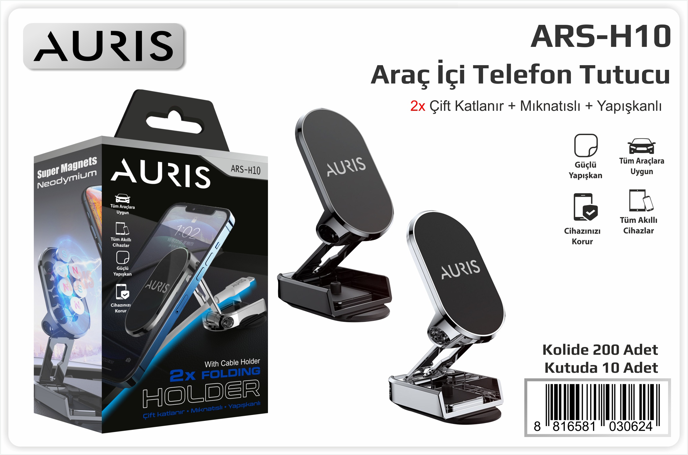 H10 Araç İçi Tel.Tutucu