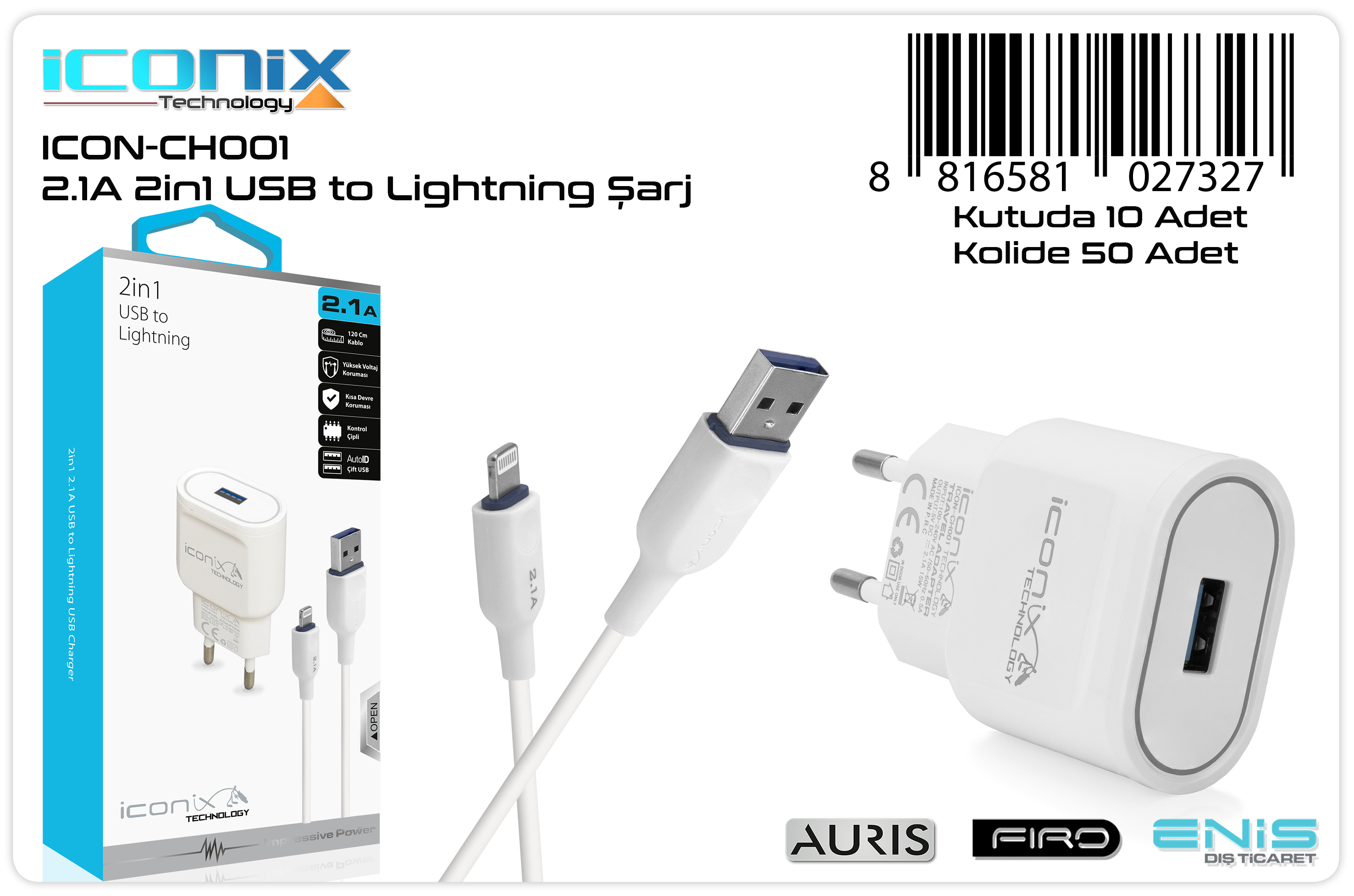 İCONİX CH01 Lightning Set 2.1A