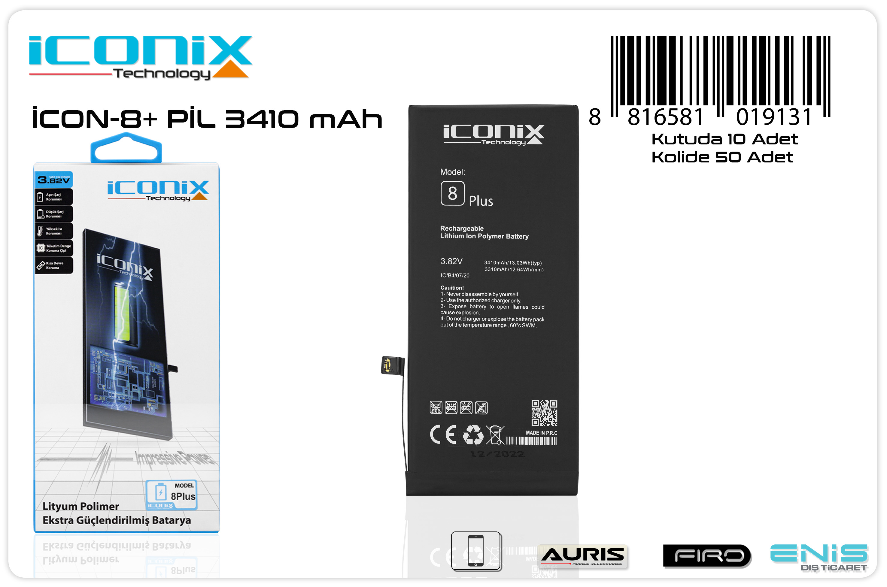 İCON-8+ PİL 3410 mAh