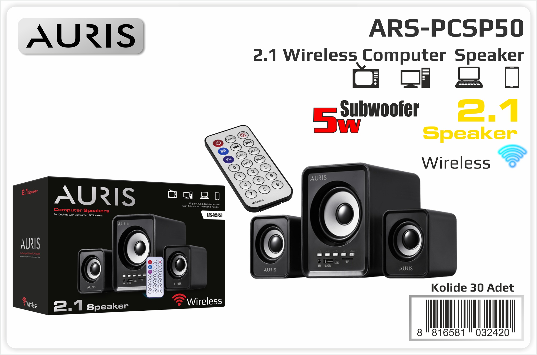 PCSP50 PC Speaker 2+1 Wireless
