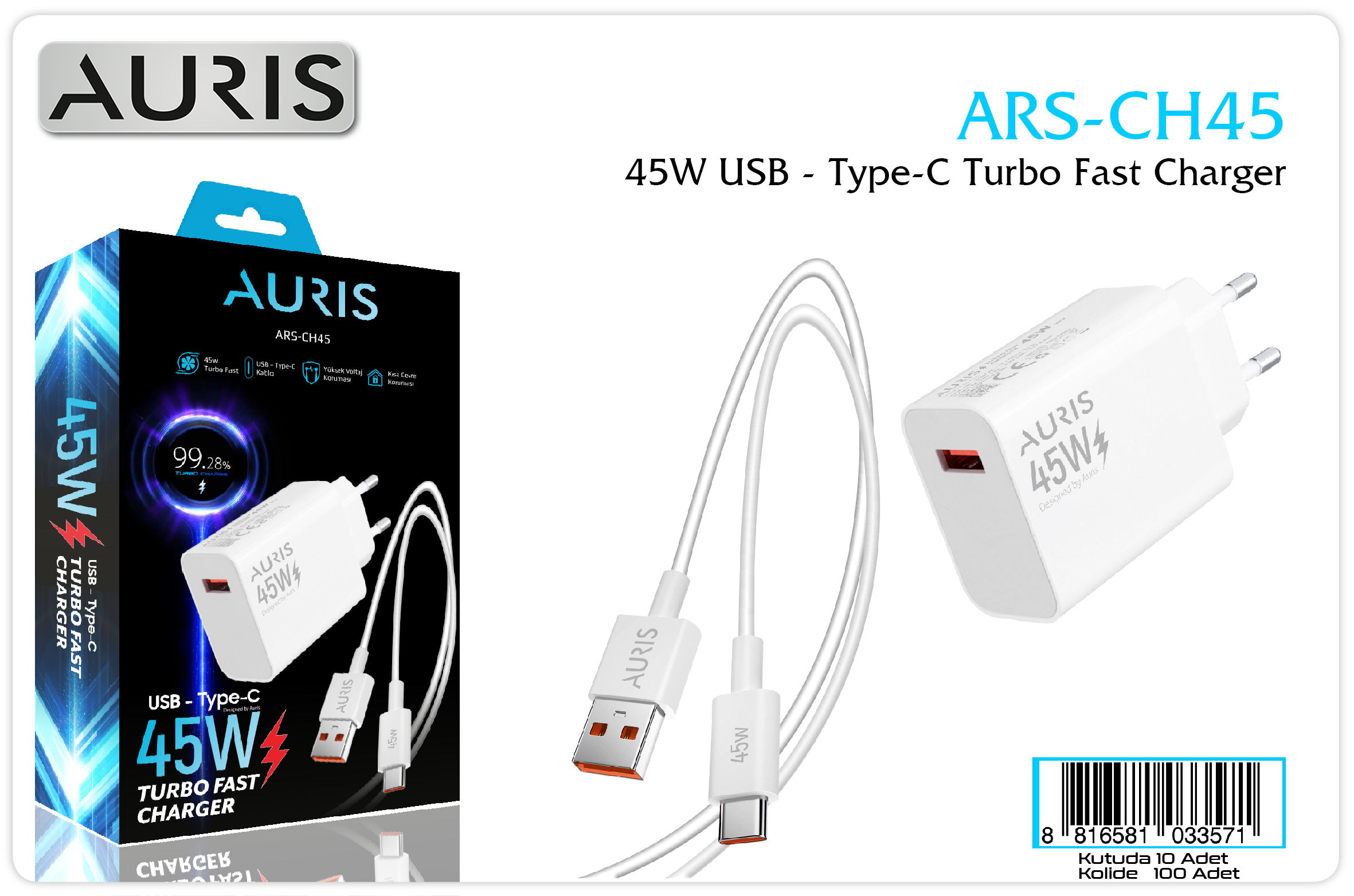 CH45 45W Type-C Saliseli Set