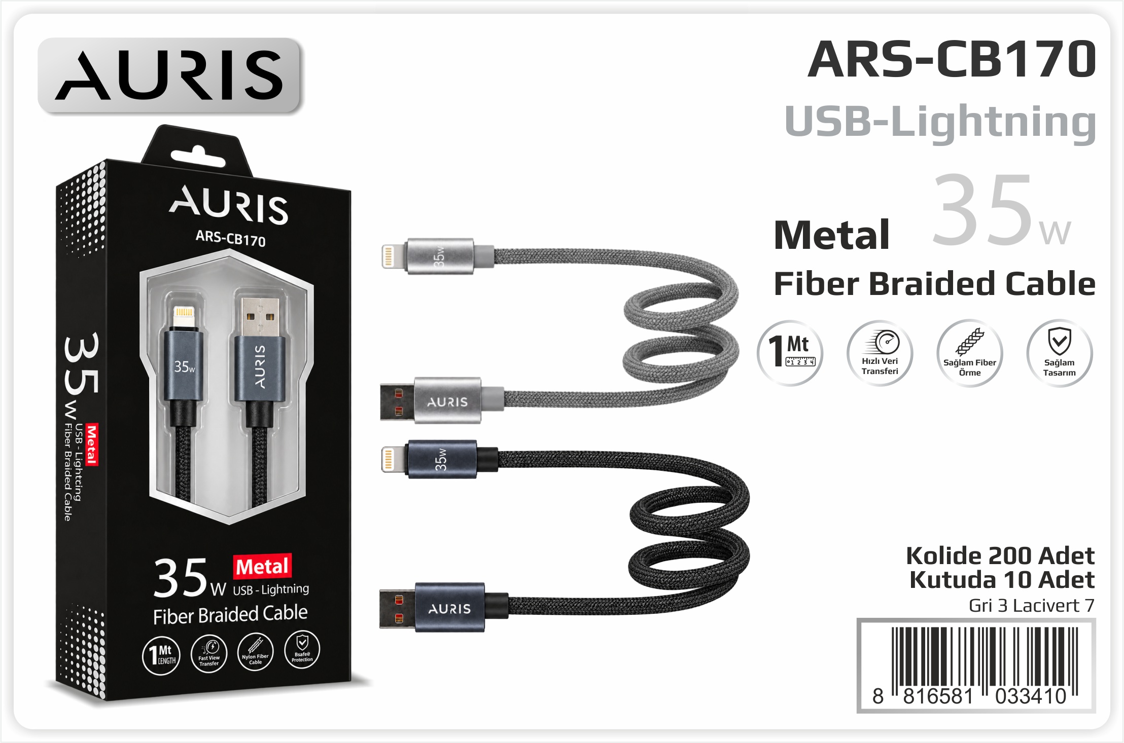 CB170 35W Lightning Metal Hasır Kablo