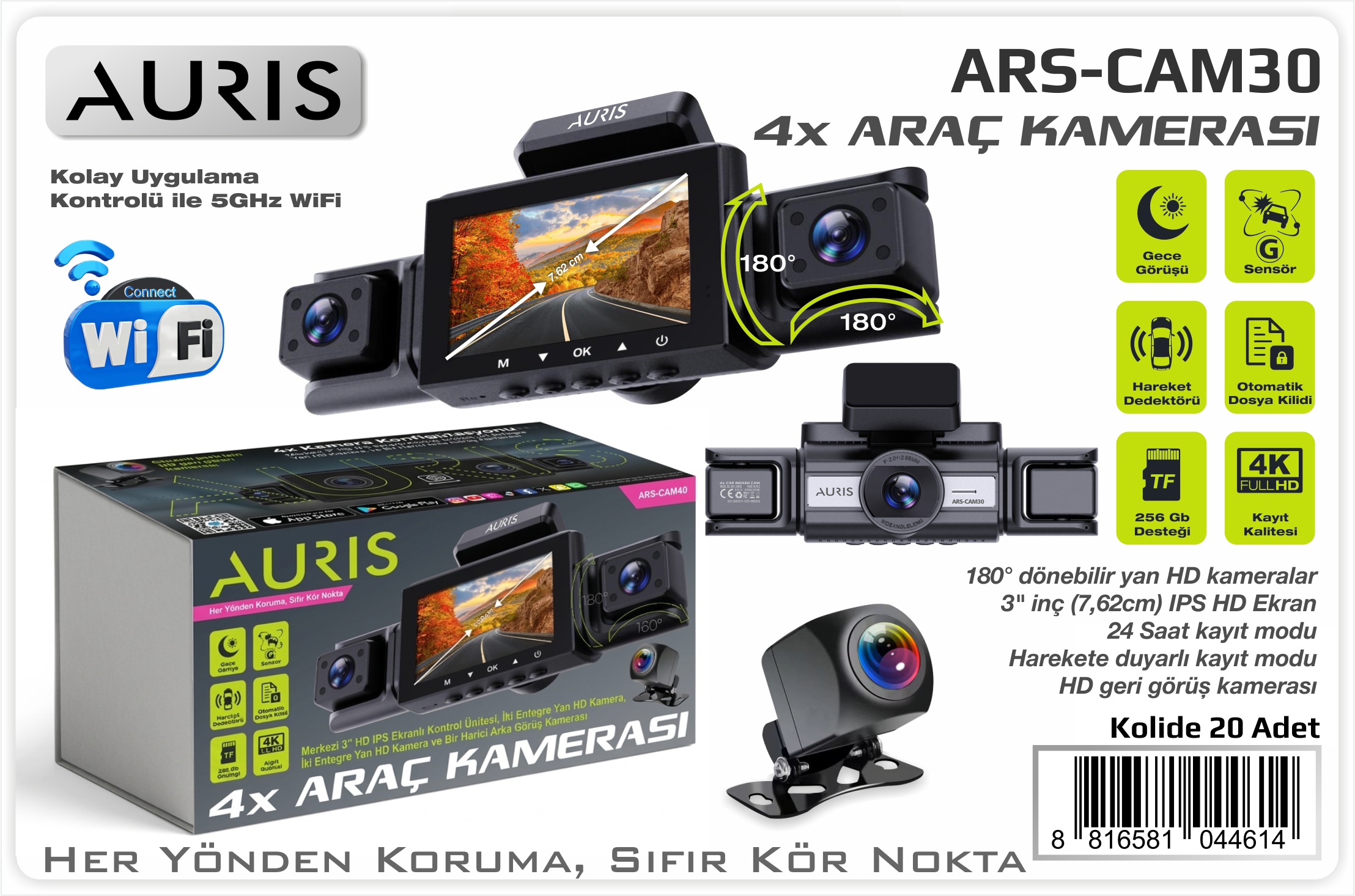 CAM30 4XAraç Kamera-4K-Wİ-Fİ