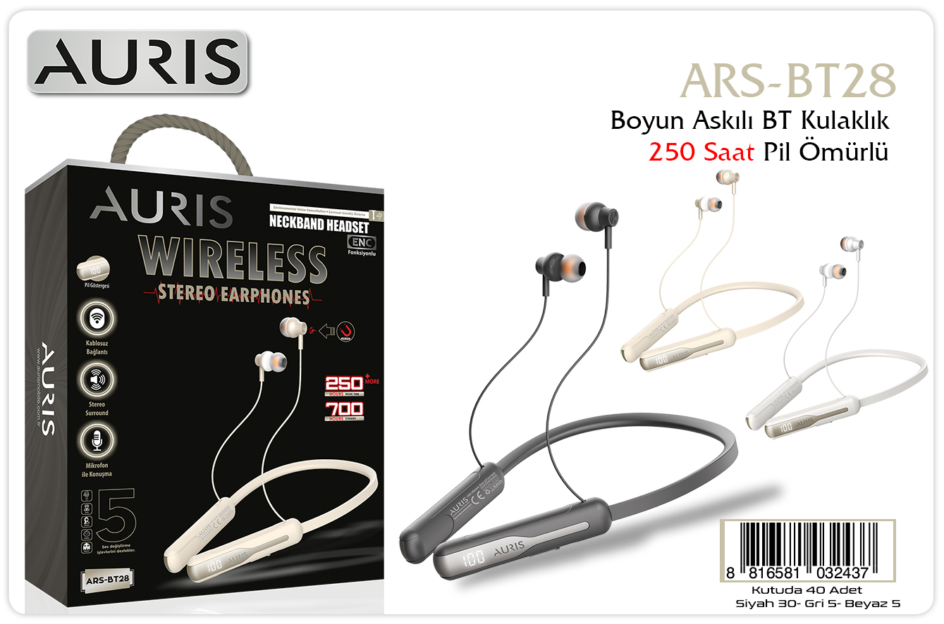 BT28 250 Saat LCD Boyun Askılı
