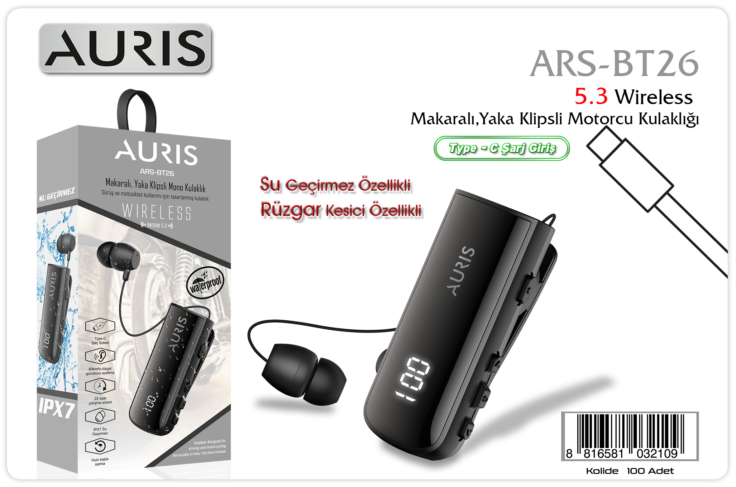 BT26 Makaralı Bluetooth Kul.