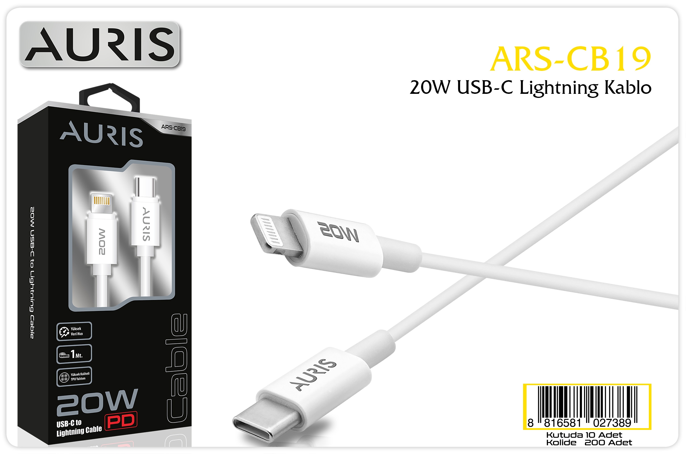 CB19 20W Usb-C-Lightning Kablo