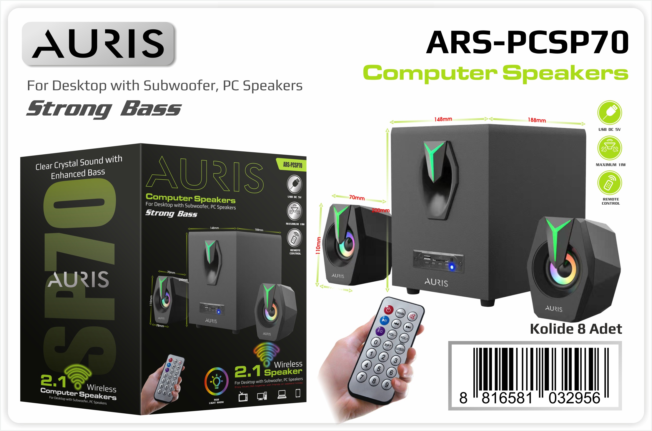 PCSP70 PC Speaker 2+1 Wireless