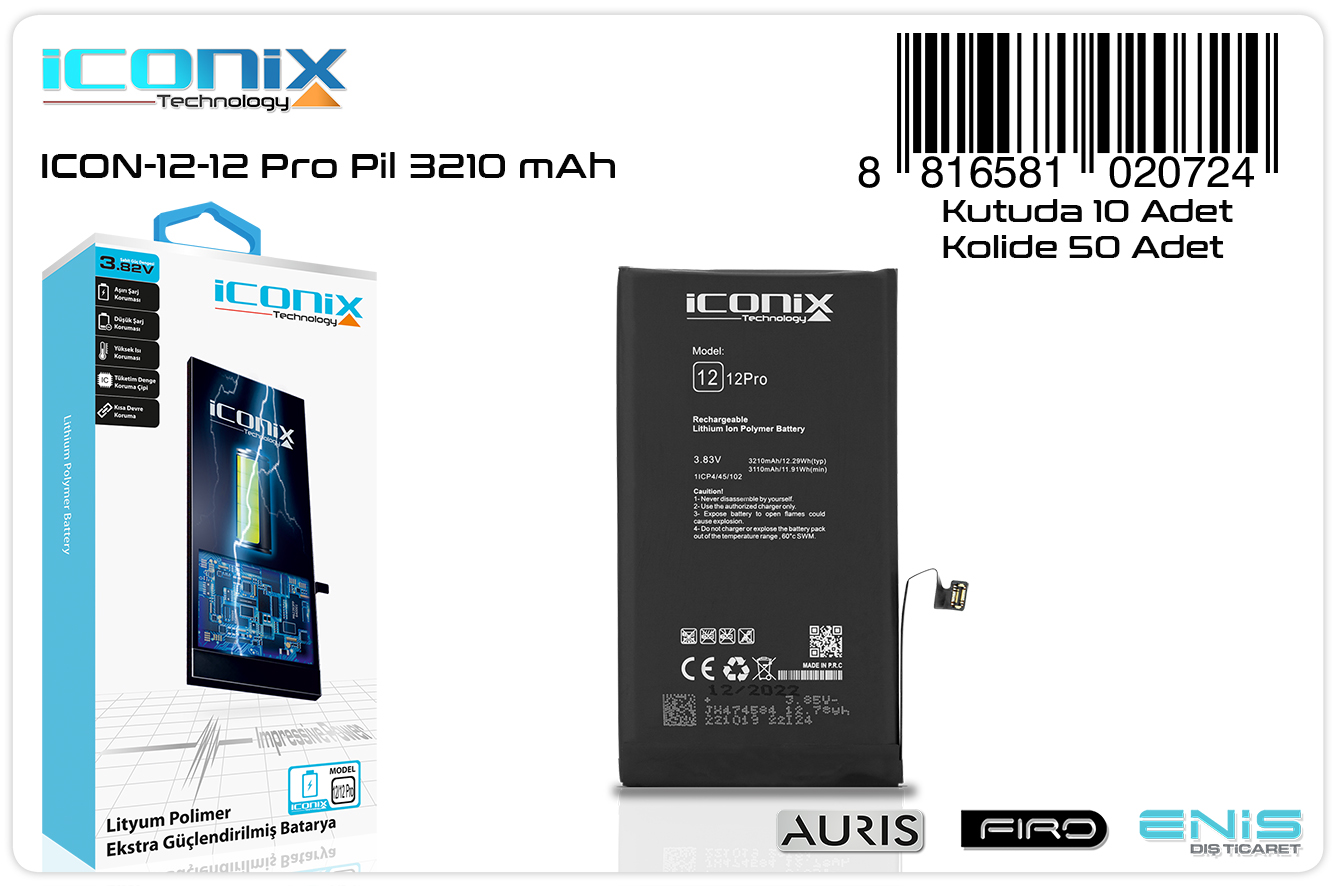 İCON-12/12 PRO PİL 3210 mAh