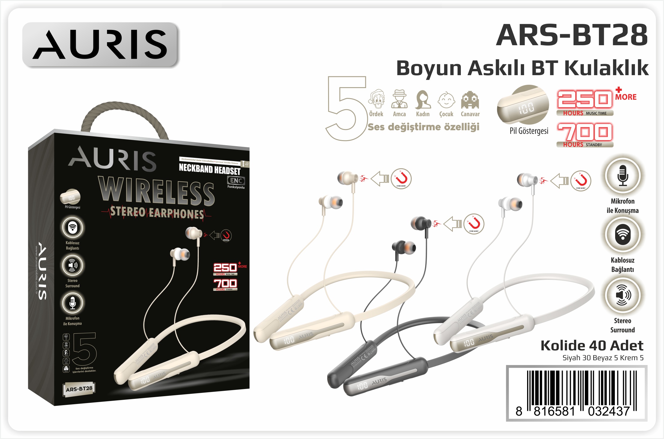 BT28 250 Saat Lcd Boyun Askılı