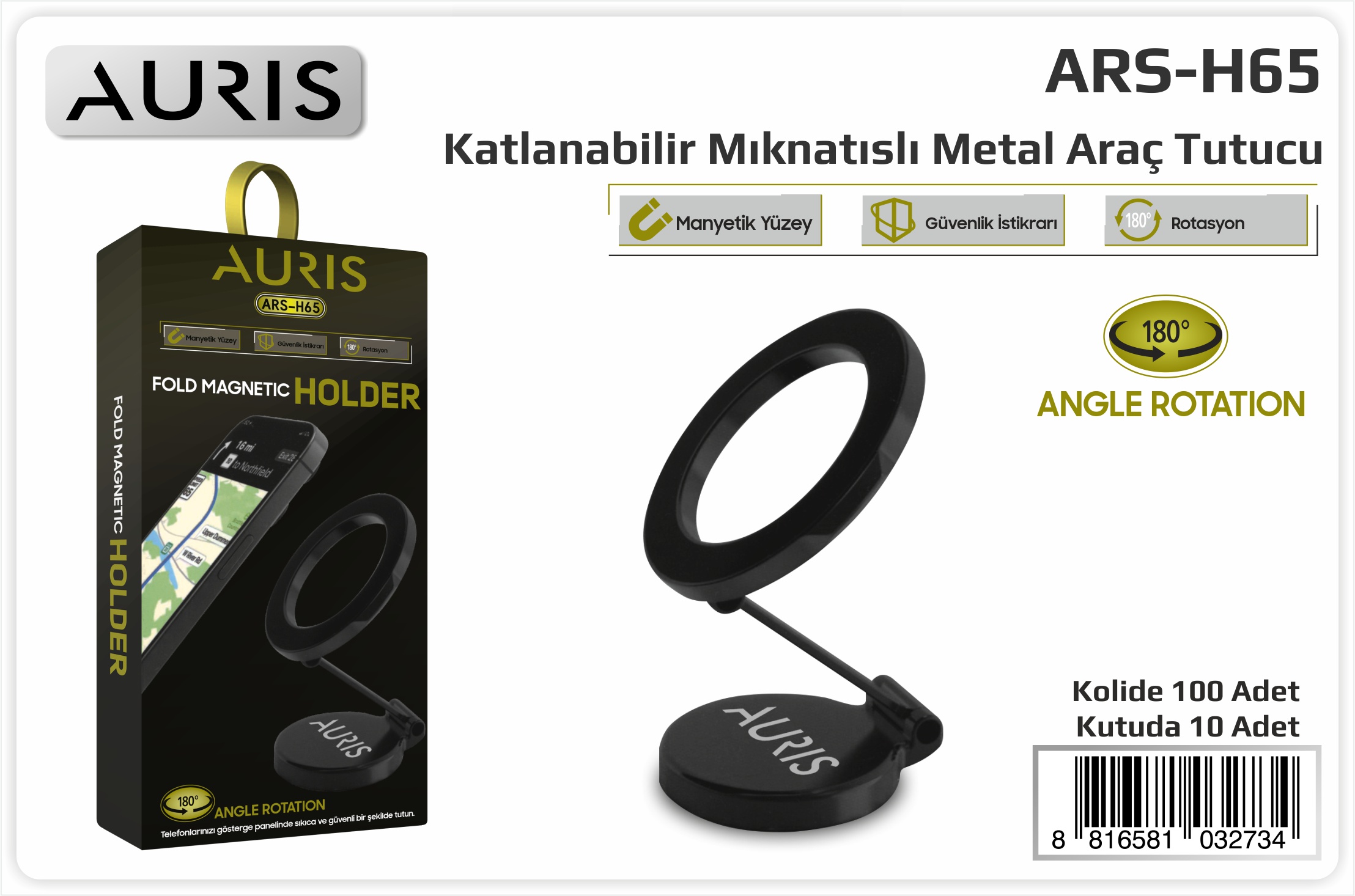 H65 Metal Araç İçi Tel.Tutucu