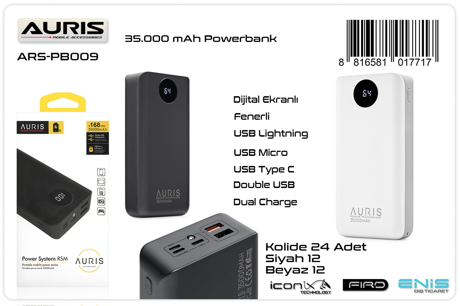 ARS-PB009 35000 MAH LCD